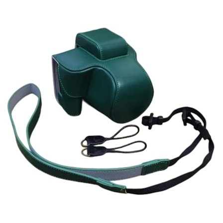 Canon EOS R50 läderfodral med rem - Grön