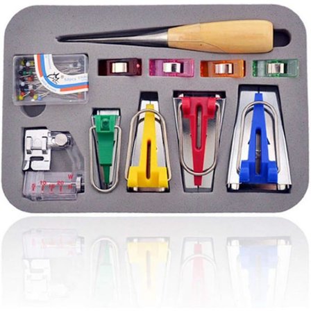 Bias Makers 4 størrelser sy skråbånd med sy nåler og presser F