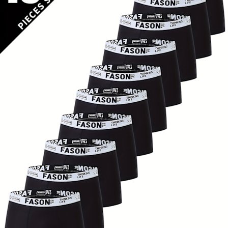 10-pakning herreundertøy, trykt 'fason'-design, avslappet boxershorts, pustende og komfortable elastiske boksere, atletiske shorts, pluss størrelse 