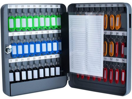 PAVO Nyckelskåp 54 nycklar grå - Lyreco - Kontorsmöbler och inredning - Skåp och hyllor - Nyckelskåp och tillbehör