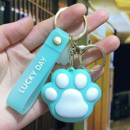 Lucky Day Cat Paw nyckelring Kawaii bilnyckelringar hänge BLÅ blue