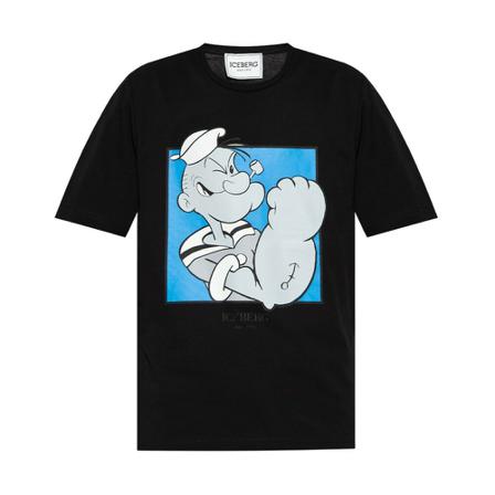 Iceberg T-shirt with logo , Zwart , Heren , Maat: M