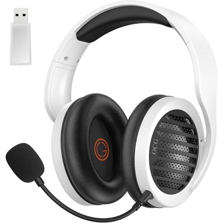 Gaming Headset Dubbla Trådlös Förlustfri 2.4G Bluetooth Gaming Hörlurar med Avtagbar Mikrofon 50mm Högtalare - för PC, PS4, PS5,S