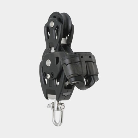 Bloco violinado com manilha Seldén PBB 60, giratório, de deslizamento, com mordedor, para cabos Ø8 - 12 mm