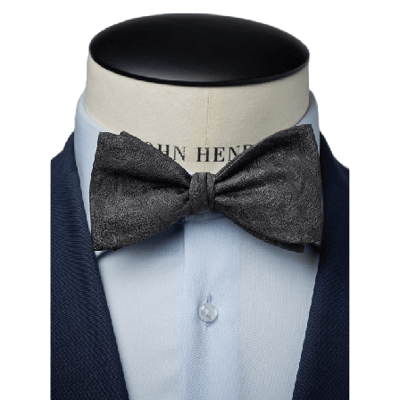 John Henric Silk Woven Formal Bow Tie Self Tied Kostymtillbehör Herr Grå ONESIZE