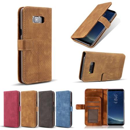 Fodral Med Plånbok "vintage Mesh" För Samsung Galaxy S8 Brun