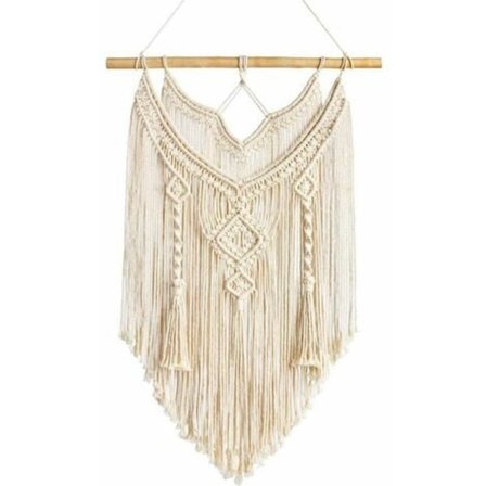 Seinälle ripustettava, kodin sisustukseen sopiva makramee seinävaate, seinätekstiili, käsin kudottu seinämatto, sisä- ja ulkokäyttöön sopiva boheemi 