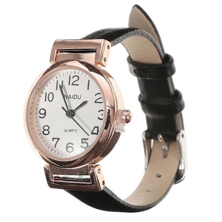 Dame Armbåndsur Minimalistisk Kvarts Klokke Mote Klokke for Damer Jenter Svart
