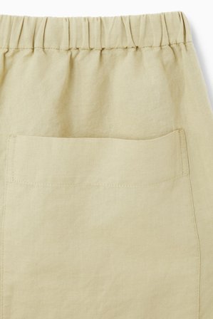 COS Women's Pantaloni A Gamba Larga In Lino Con Coulisse in Beige