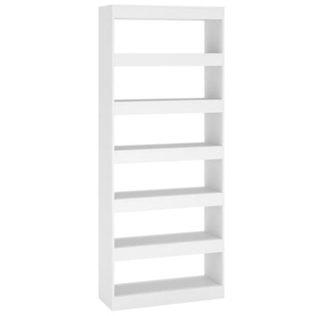 Vidaxl Bokhylla/rumsavdelare Vit 80x30x198 Cm Konstruerat Trä Vit