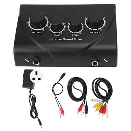 Mini Bærbar Lydmikser Karaoke Lydmikser for Bedrifter Familietreff 100‐240V UK-kontakt
