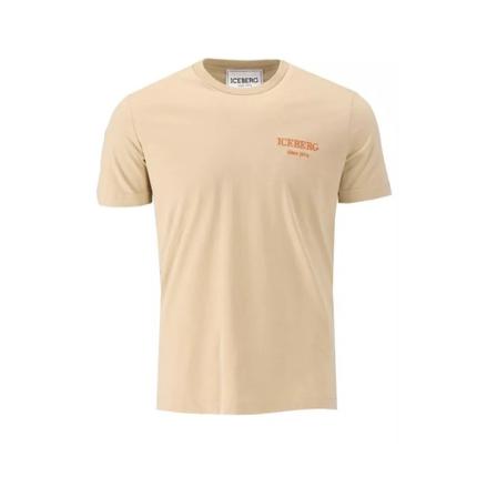 Iceberg T-shirt Basic Small Logo , Beige , Heren , Maat: 2XL