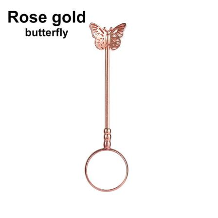 Sigarettholder Ring Finger Håndstativ Rose Gull Butterfly