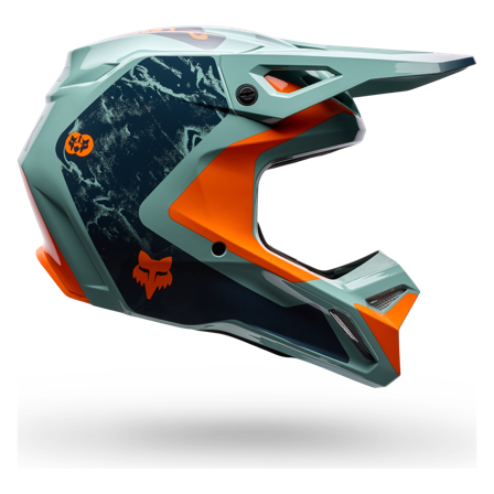 Casco Cross Fox V1 Image Stampa Blu Artico M