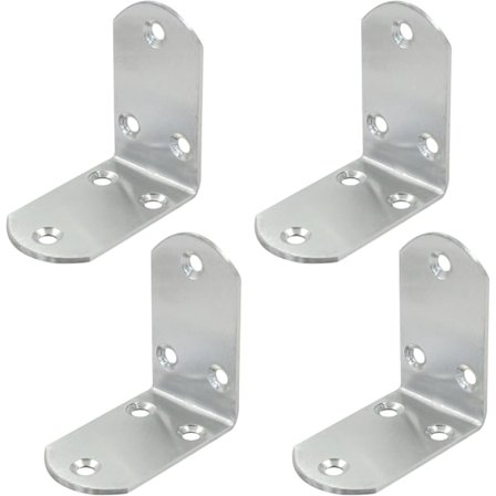 90 graders stål vinkelbeslag - 4 stk. 38x65x65mm, L-formede beslag