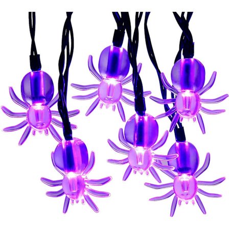 Lila spindel LED-ljusslinga med 40 lampor och timer