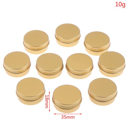 10st aluminiumburkbehållare Pot Tenn Tom Wax Lip Balm Cosmet