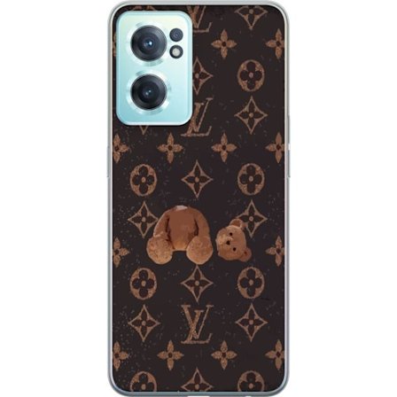 Kompatibel Mobilcover til OnePlus OnePlus Nord CE 2 5G Luksuriøst monogrammønster med knust bamse i mørk modeæstetik