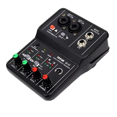 Høj kvalitet 2 kanaler Professionel bærbar Lyd Interface lyd kort konsol mini USB MIXER til guitar indspilning studie sang