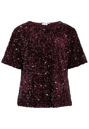 Vila VIFAITH Paljettblus Blusar Dam Lila XL