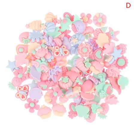 100 St Tecknade Blandade Mönster Hartsdekorationer Diy Crafts Supplie