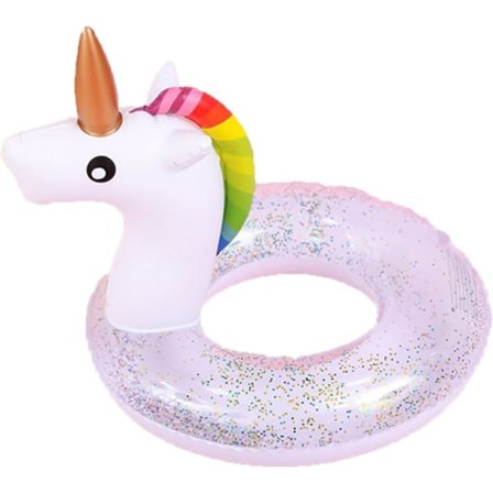 Sommar Uppblåsbar Badring Pool Float, Uppblåsbar Pool Float - Söta Glitter Simring Rör Strandfest Vattenunderhållning