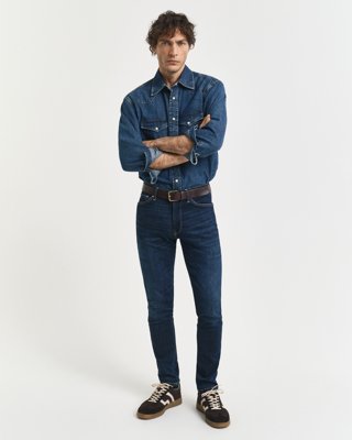 GANT - Active recover jeans i ekstra slim-fit til herre dark blue worn in