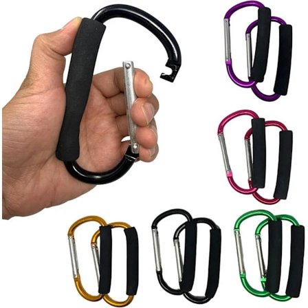 2 kpl yleiskäyttöisiä suuria lastenvaunuklipsiä rattaiden klipsit rattaiden klipsit - karabiinihaka rattaiden koukku järjestäjä käsilaukkujen ja 