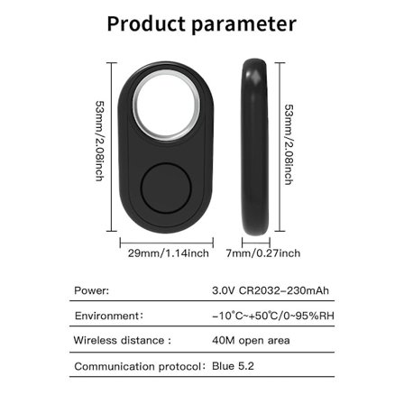 Locator Smart Tag Fungerar med Find My App BLE Global Positioneringsspårare för Nyckel Hitta Locator Plånbok