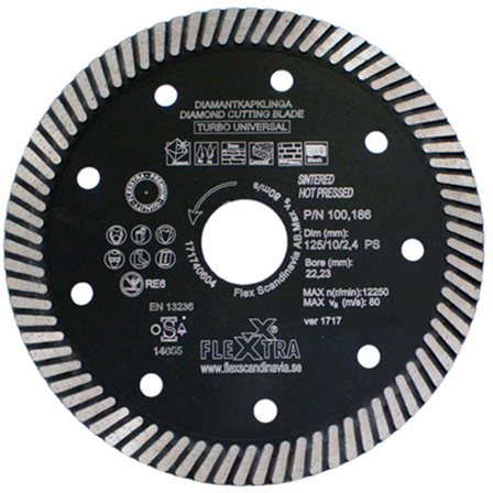 Flexxtra 100186 Diamantklinge 125 mm, Maskintilbehør & forbruk