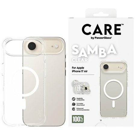 CARE by PanzerGlass Moderiktigt Samba-fodral med vit MagSafe för iPhone Air - Transparent