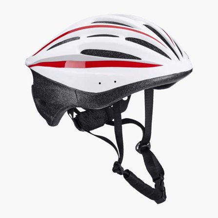 Cykelhjälm vit/grå/röd