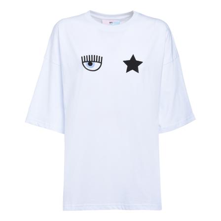 Chiara Ferragni Collection T-Shirt 640 EYE Star Jersey 160 CO Hvid, Dame T-shirts