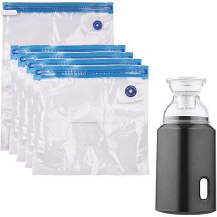 Sähköpumppu tyhjiövarastosäiliöllä, jossa USB-kaapeli 5 ladattavaa kannettavaa säilytyspussia matkustamiseen ja kotiin tilan säästämiseksi