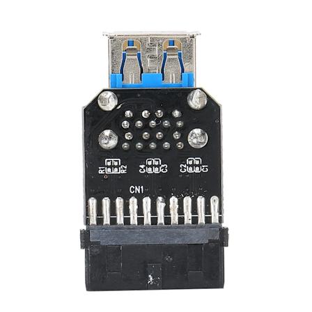 19PIN till 2-Port USB 3.0 Adapter Konverter Svart ABS Datorutrustning Tillbehör