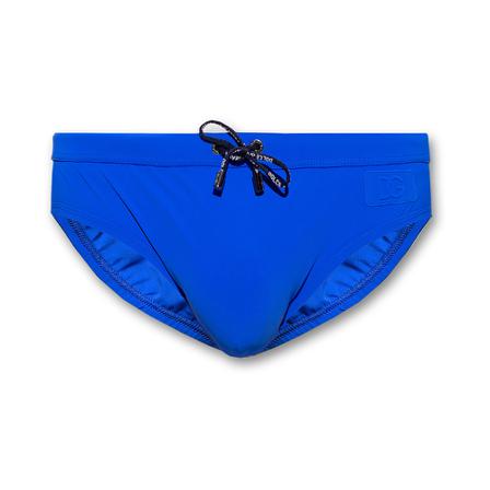 Dolce & Gabbana, Swim briefs with logo Blauw, Heren, Maat:L