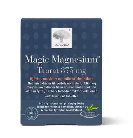 3 for 2 - New Nordic Magic Magnesium Taurat 60 stk., Helse & Madvarer, Mineraler, Multimineraler