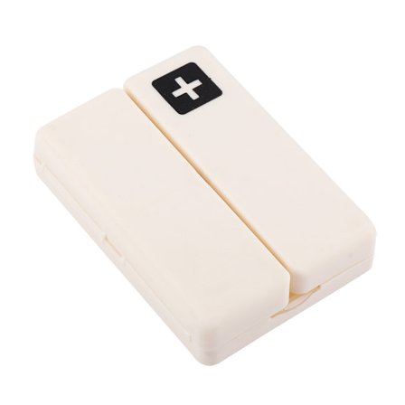 Bærbar medicin etui foldbar magnetisk pilleæske arrangør med 7 rum (hvid)