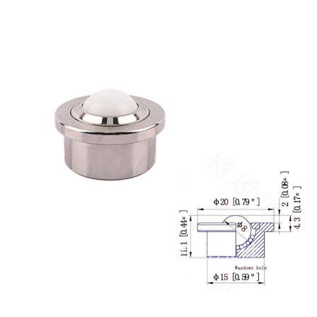 Kuletrinse mini svingbare hjul 1 1