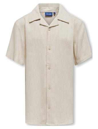 ONLY & SONS Osjkari Ss Shirt Visc Lin 0075 Resort - Beige - 152