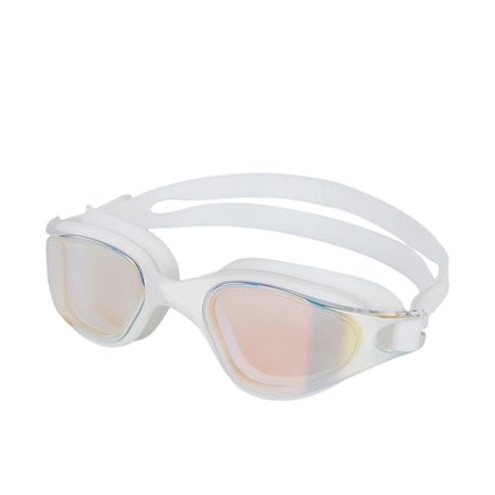 Svømmebriller for voksne i silikon med stor ramme og stort synsfelt, vanntette, galvaniserte svømmebriller