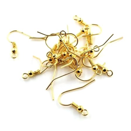 500 stk. ørekroge i metal til gør-det-selv-øreringe, smykketilbehør til øreringefremstilling, guld