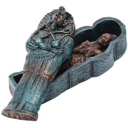 Akvariumdekorasjon 1 stk akvarium dekorasjon Egyptisk farao Tutankhamon sarkofag steinkiste med historisk gravstein mumie