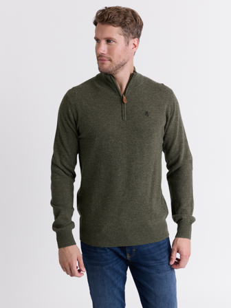 MATCH - Canmore zip genser - Redford - Str. M - Herre - Gensere & Cardigans - Grønn - 80% ull-lam, 20% nylon-resirkulert