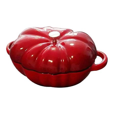 Gresskar Støpejern Gryte, 2L Emaljert Kasserolle Med Lokk, Non-Stick