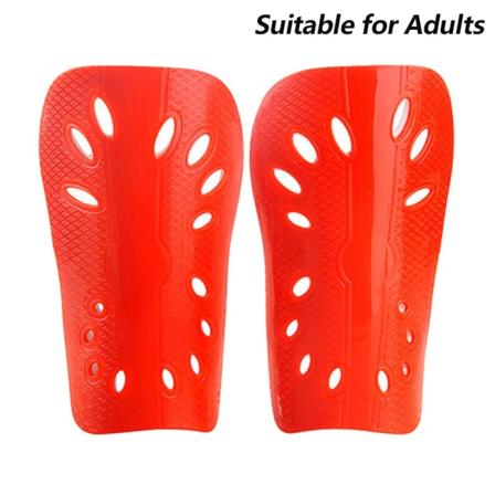 1 par fodboldskinnebensbeskyttere Fodboldbeskyttere i plast Benbeskyttere - Perfet Red Adult