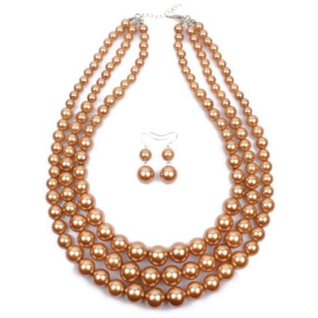 Statement-halskjede med fuskperler, stort, tykt perlekjede, elegant og sofistikert simulert perle-statement-halskjede, perlebesatt, kunstnerisk retro