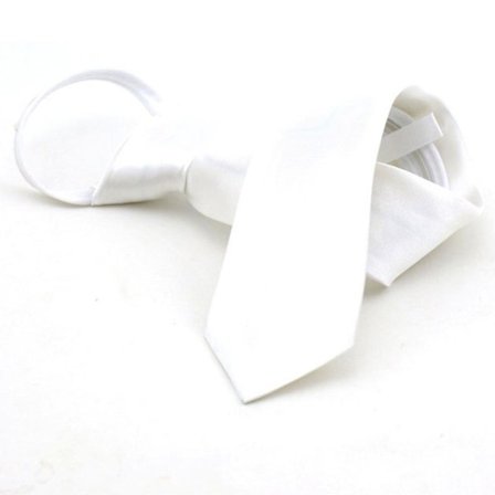 Færdigbundet slips, ensfarvet - flere farver tilgængelige, hvid