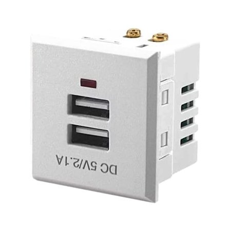5V 2.1A Dobbelt USB Strømstik Indbygget Dobbelt USB Skrivebordsstik Opladningspanel Modul Udskiftning