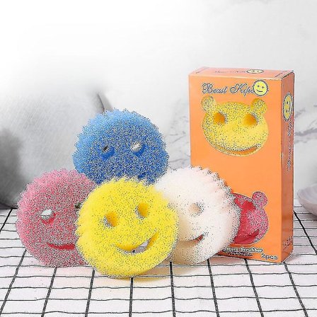 4 st Kreativ magisk diskborste Hushållskök Badrum Migic Rengöringsduk Stark skursvamp Miracle Sponge(4 st Vit)